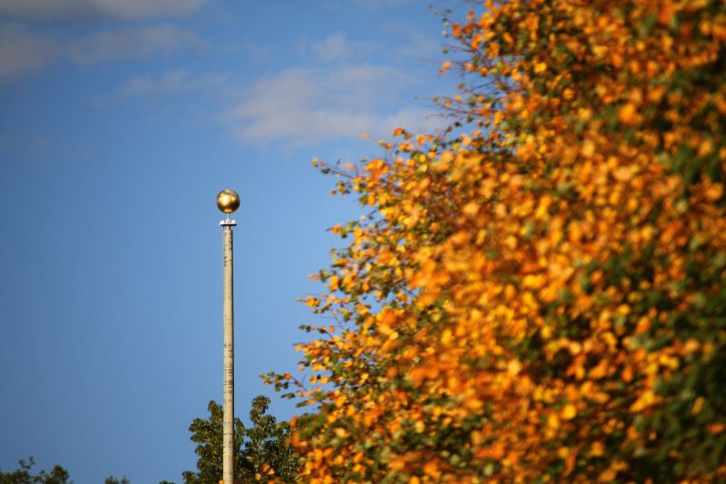 Flagpole Installation in Fall